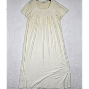 Vintage Lewis Frimel Long Nylon Nightgown Romantic‎ Prairie Ruffle Size M